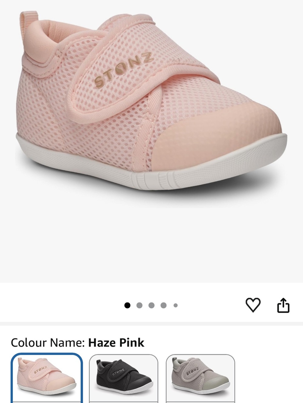 Stonz Haze Pink Mesh Toddler Hook-and-Loop Shoe